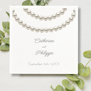 Guardanapo De Papel Casamento de Colar de Pérolas Elegante