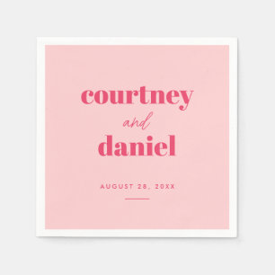 Guardanapo De Papel Casamento de Combinação de Tendência Moderna Rosa