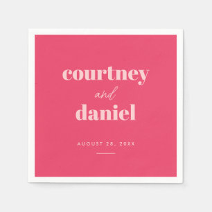 Guardanapo De Papel Casamento de Combinação de Tendência Moderna Rosa