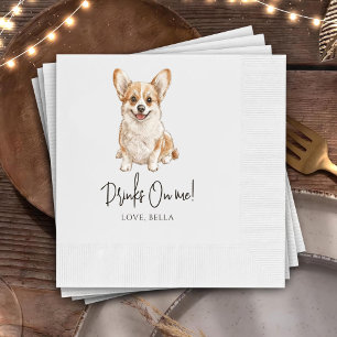 Guardanapo De Papel Casamento de Coquetel Pet Coquetel de Corgi Person