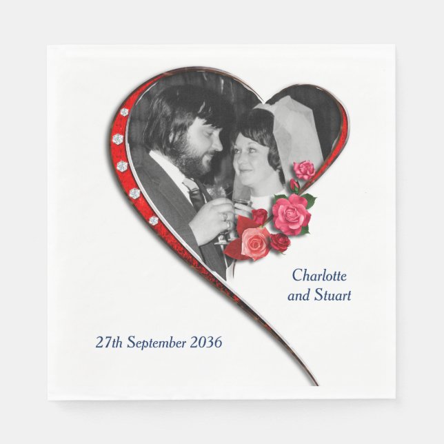 Guardanapo De Papel Casamento de Coração Insuflável (Frente)