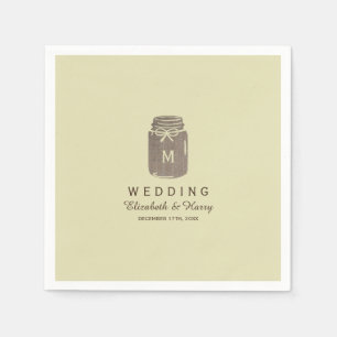 Guardanapo De Papel Casamento de Country Burlap Mason Jar
