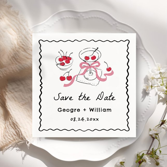 Guardanapo De Papel Casamento de Desenho de Mão Moderno e Whimsical (Criador carregado)