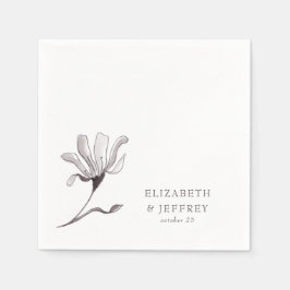 Guardanapo De Papel Casamento de Desenho Floral Rustic Elegant