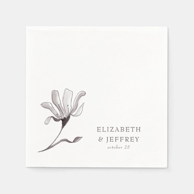 Guardanapo De Papel Casamento de Desenho Floral Rustic Elegant (Frente)