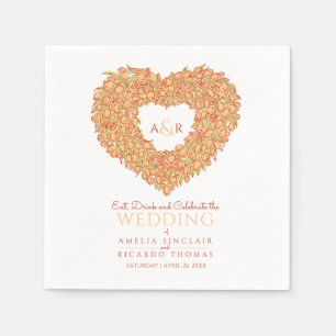 Guardanapo De Papel Casamento de desenho monograma de tinta de tulipa