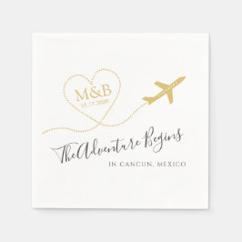 Guardanapo De Papel Casamento de Destino Chuva de Presentes no Avião P