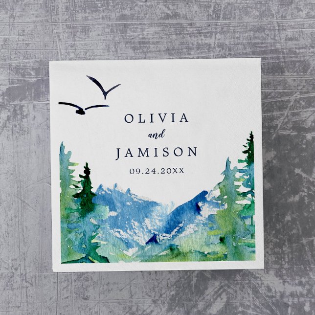 Guardanapo De Papel Casamento de Destino da Montanha Rochosa (Criador carregado)