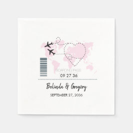 Guardanapo De Papel Casamento de Destino de Embarque