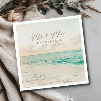 Guardanapo De Papel Casamento de Destino de Praia Sunset