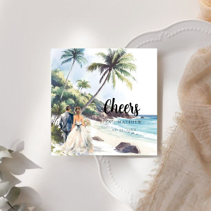 Guardanapo De Papel Casamento de Destino de Verão Minimalista