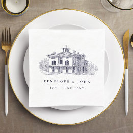 Guardanapo De Papel Casamento de Destino em Vila Italiana Vintage Eleg