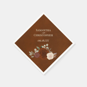 Guardanapo De Papel Casamento de Diagonal Floral de Uger Burnt Boho