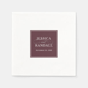 Guardanapo De Papel Casamento de Elegância Clássica Vermelha Marsala B