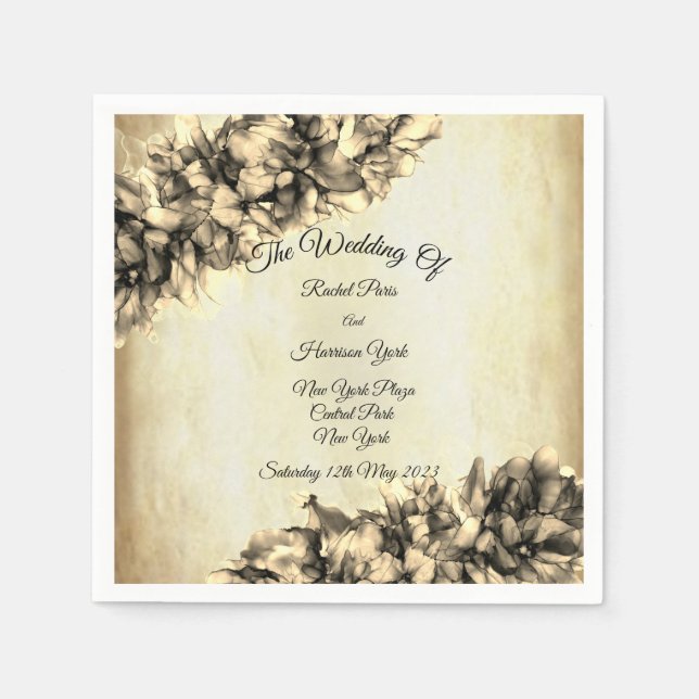 Guardanapo De Papel Casamento de Elegante Natural Abstrato moderno (Frente)