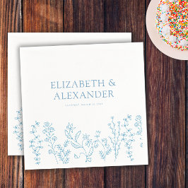 Guardanapo De Papel Casamento de Elegante Wildflower Periwinkle