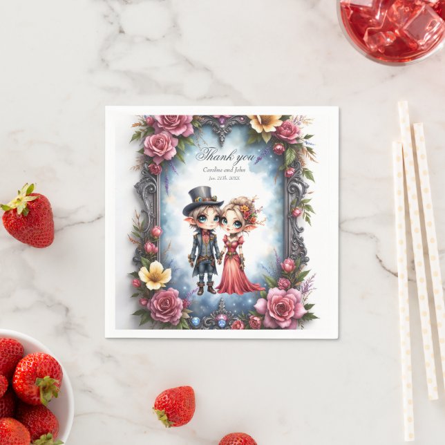 Guardanapo De Papel Casamento de Elfo Steampunk Caprichoso  (Insitu)