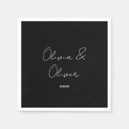 Guardanapo De Papel Casamento de empate preto elegante