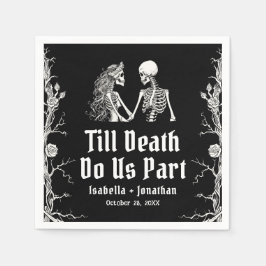 Guardanapo De Papel Casamento de Esqueletos no Halloween Até que a Mor