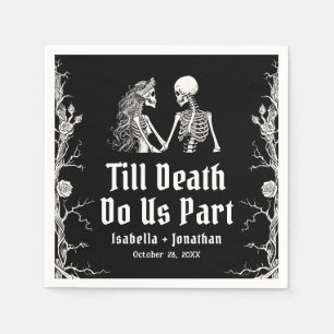 Guardanapo De Papel Casamento de Esqueletos no Halloween Até que a Mor