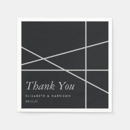 Guardanapo De Papel Casamento de Estilo Geométrico Simples