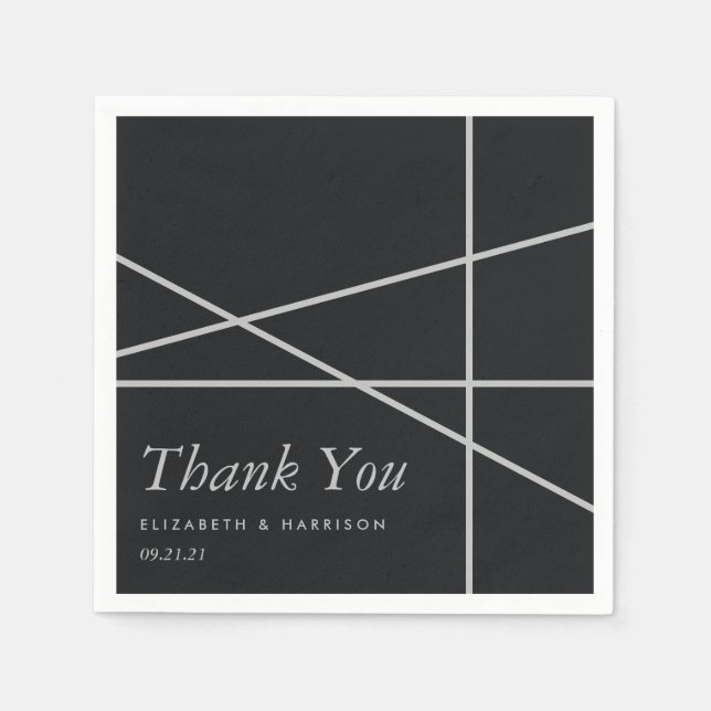 Guardanapo De Papel Casamento de Estilo Geométrico Simples (Frente)