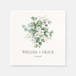 Guardanapo De Papel Casamento de Eucalyptus aquarela Rustic Greenery