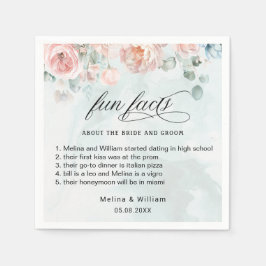 Guardanapo De Papel Casamento de Fatos de Diversão Floral Cor-de-Rosa-