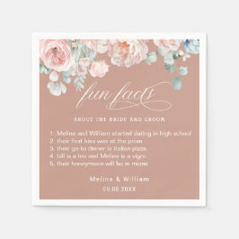 Guardanapo De Papel Casamento de Fatos de Diversão Floral Cor-de-Rosa-