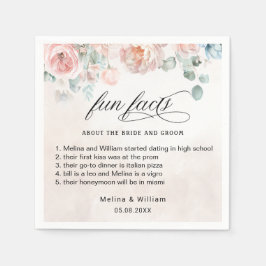 Guardanapo De Papel Casamento de Fatos de Diversão Floral Cor-de-Rosa-