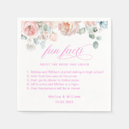 Guardanapo De Papel Casamento de Fatos de Diversão Floral Cor-de-Rosa-