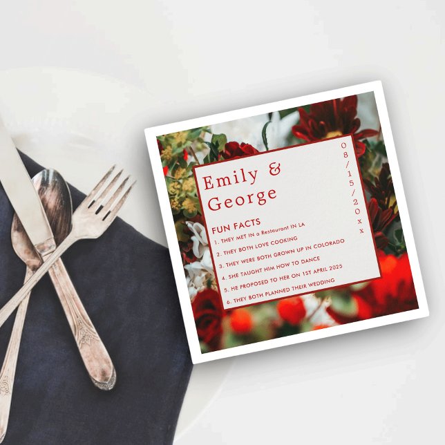 Guardanapo De Papel Casamento de Fatos de Diversão Romântica das Rosas (Criador carregado)