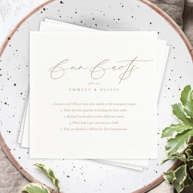 Guardanapo De Papel Casamento de Fatos Divertidos com Simples Script M (Criador carregado)