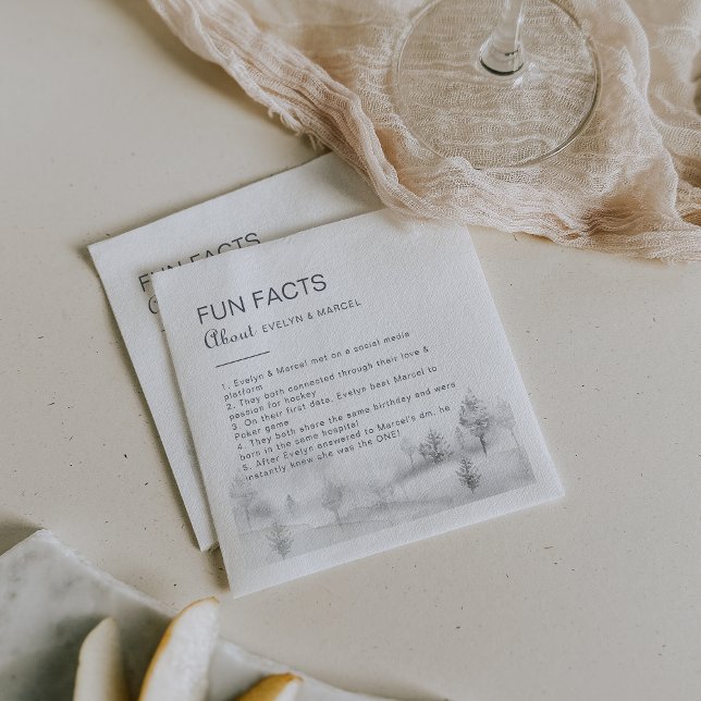 Guardanapo De Papel Casamento de Fatos Divertidos da Floresta da Monta (Criador carregado)