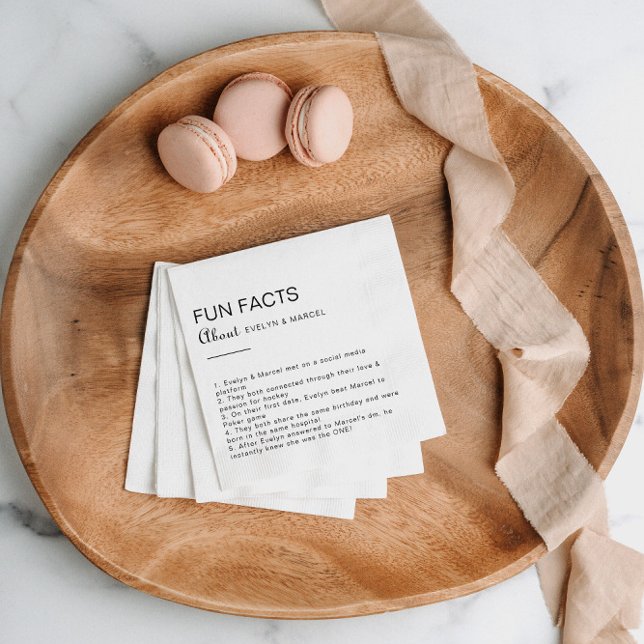 Guardanapo De Papel Casamento de Fatos Divertidos da Trivia Minimalist (Criador carregado)