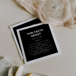 Guardanapo De Papel Casamento de Fatos Divertidos da Trivia Negra Form