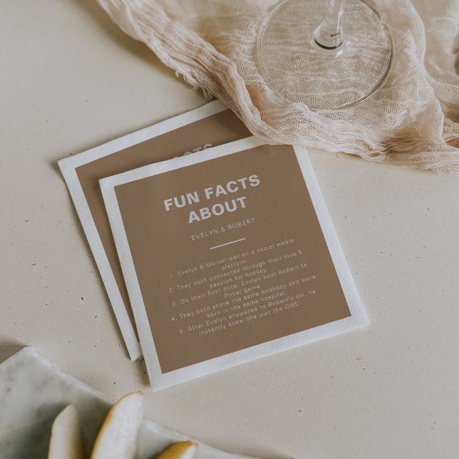 Guardanapo De Papel Casamento de Fatos Divertidos de Brown Trivia Mini (Criador carregado)