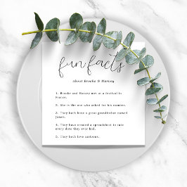 Guardanapo De Papel Casamento de Fatos Divertidos de Script Moderno