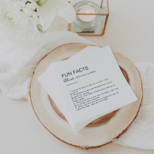 Guardanapo De Papel Casamento de Fatos Divertidos de Trivia Minimalist