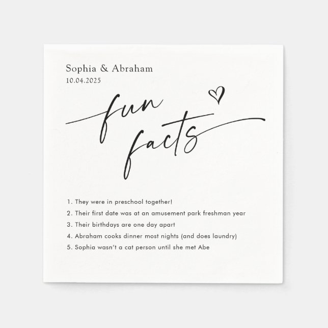 Guardanapo De Papel Casamento de fatos divertidos do Casal moderno (Frente)