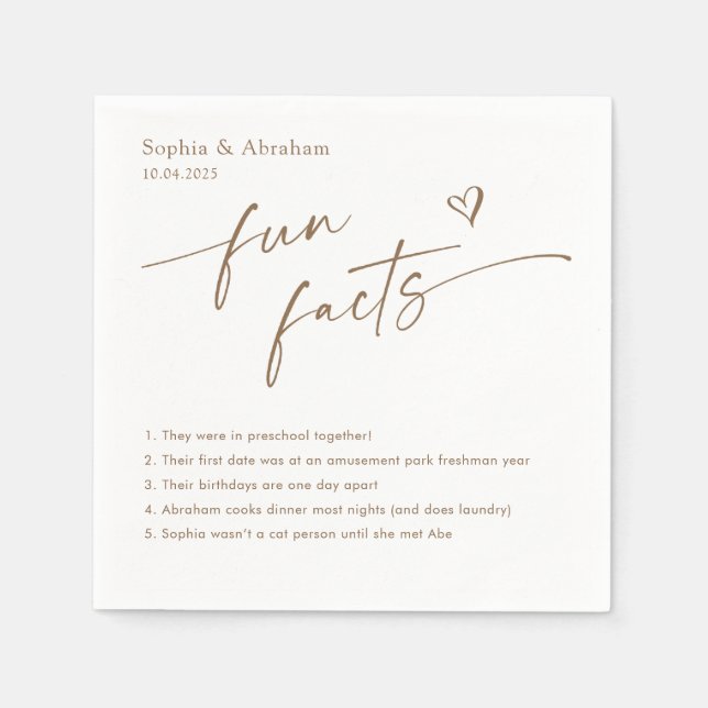 Guardanapo De Papel Casamento de fatos divertidos do Casal moderno (Frente)