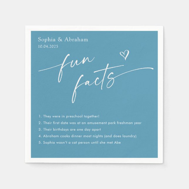 Guardanapo De Papel Casamento de fatos divertidos do Casal moderno (Frente)