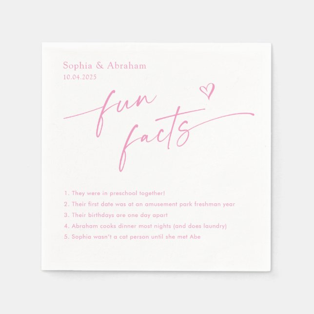 Guardanapo De Papel Casamento de fatos divertidos do Casal moderno (Frente)