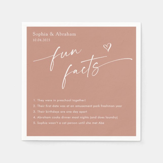 Guardanapo De Papel Casamento de fatos divertidos do Casal moderno (Frente)