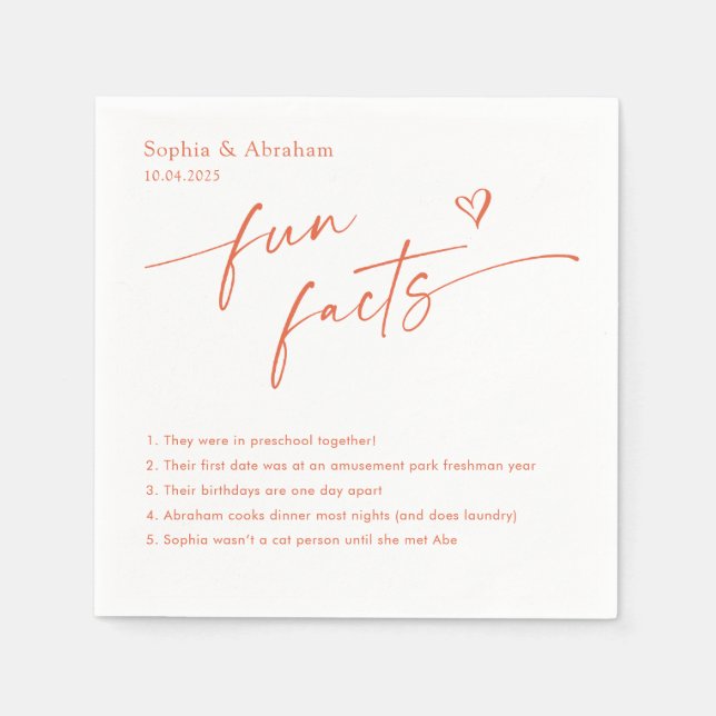 Guardanapo De Papel Casamento de fatos divertidos do Casal moderno (Frente)