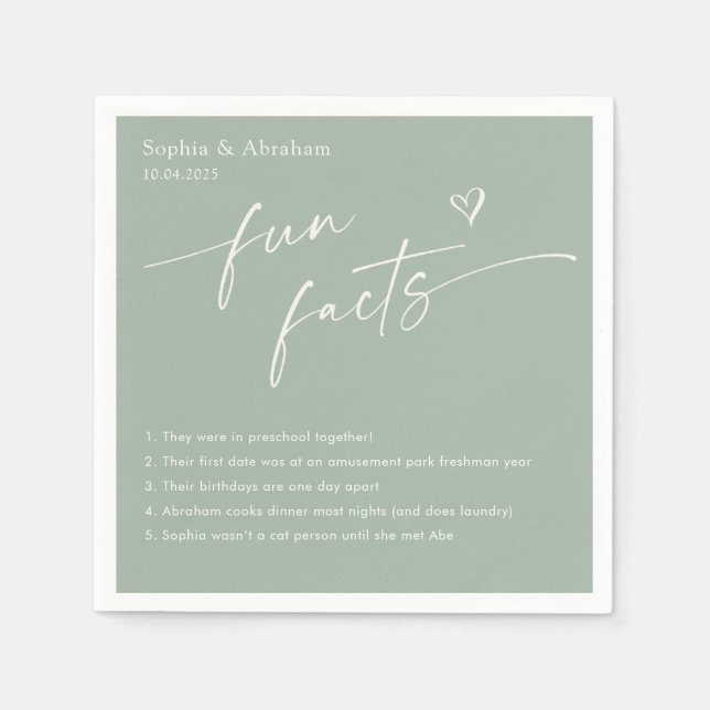 Guardanapo De Papel Casamento de fatos divertidos do Casal moderno (Frente)