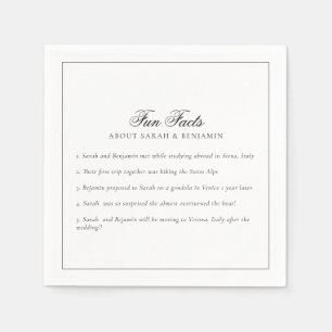 Guardanapo De Papel Casamento de Fatos Divertidos Minimalista Elegante