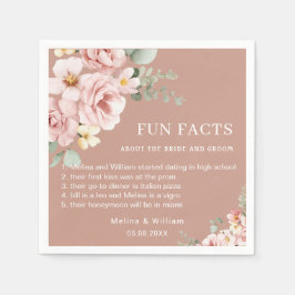 Guardanapo De Papel Casamento de Fatos Florais Rosa Moderno