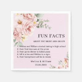 Guardanapo De Papel Casamento de Fatos Florais Rosa Moderno