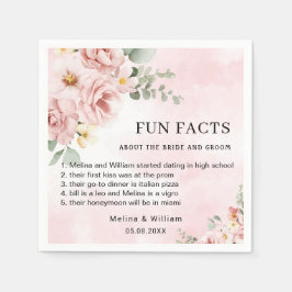 Guardanapo De Papel Casamento de Fatos Florais Rosa Moderno